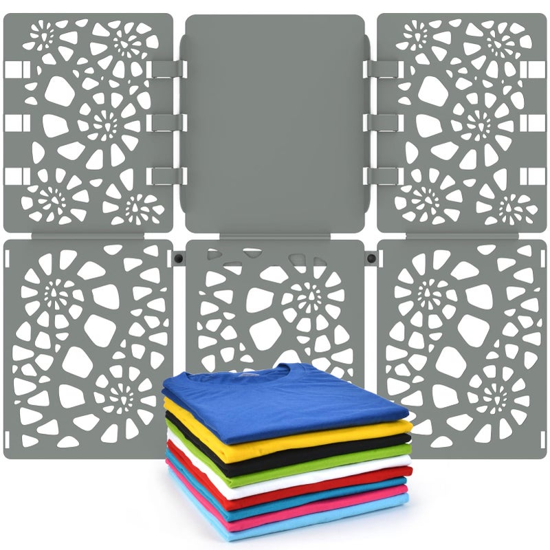 BOXLEGEND لوحة طي القمصان BoxLegend V2 لوحة طي القمصان لوحة طي ملابس بلاستيكية متينة منظم تي شيرت طي سهل وسريع للبالغين والأطفال رمادي - Image 1