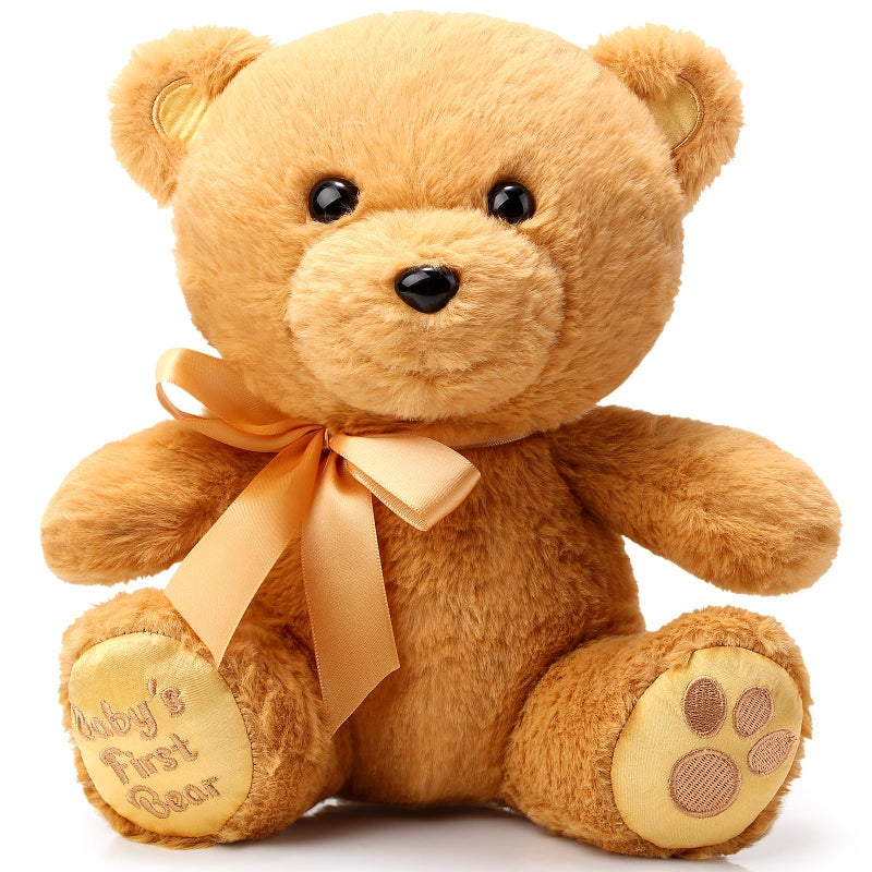 Chalyna 10 Inch Stuffed Babys Animal First Bear Cute Doll Plush Baby Shower Party Favor Plush Toy Stuffed for Birthday Baby Shower WeddingBrown - Image 3