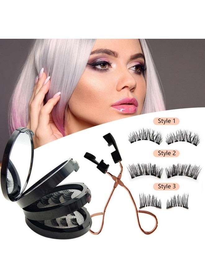 Beauenty Magnetic Eyelashes without Eyeliner,Lightweight Magnetic False Eyelashes,Reusable Dual Magnetic lashes with 8 Pair, Looking Natural No Glue 3D False Eyelashes Kit with Applicator, Easy to Wear(Black)  - Image 2