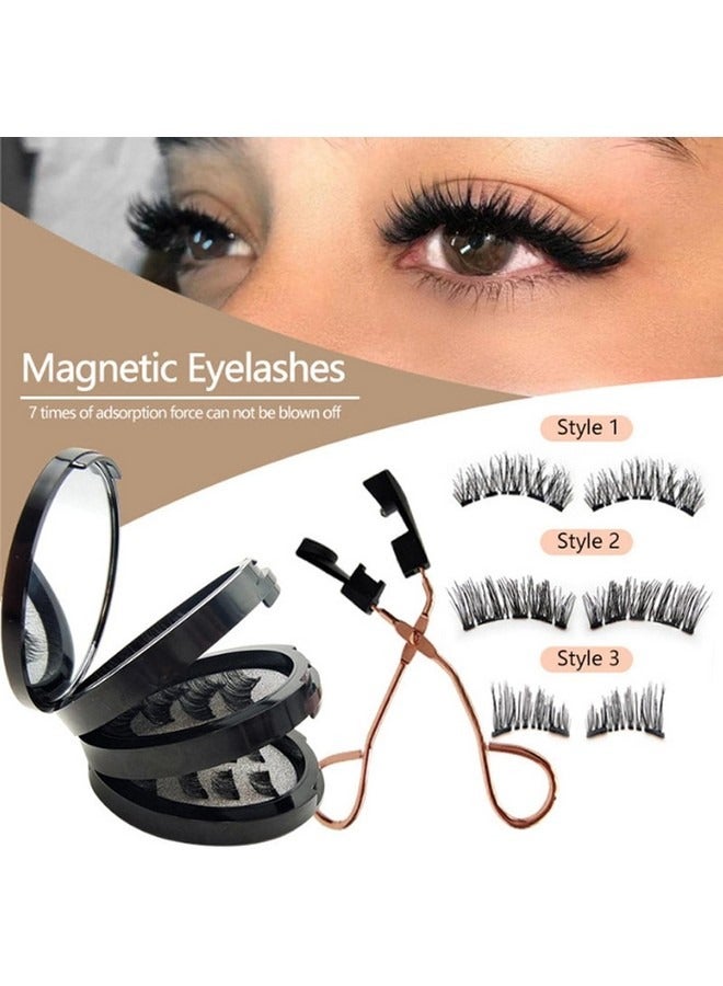 Beauenty Magnetic Eyelashes without Eyeliner,Lightweight Magnetic False Eyelashes,Reusable Dual Magnetic lashes with 8 Pair, Looking Natural No Glue 3D False Eyelashes Kit with Applicator, Easy to Wear(Black)  - Image 3