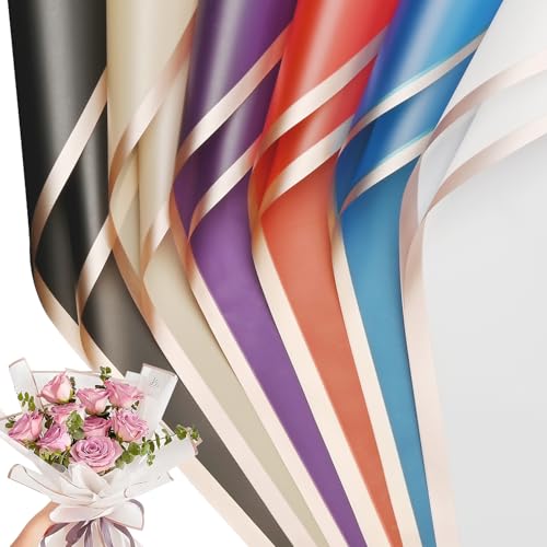 Bupduq 30 Sheets 6 colors Flower Bouquet Wrapping Paper，Florist Supplies Waterproof Floral Bouquet Wrapping Paper Bouquet Accessorie，Flower Shop Packaging Pape for DIY Gift Wedding Birthday - Image 1