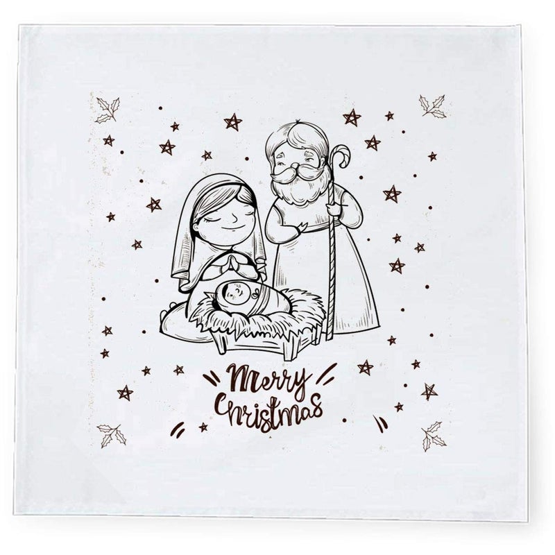 Khakee 6 Pcs Christmas Theme Tafta Silk Table Napkins 10x 10 for Xmas Decoration Christmas OrnamentsChristmas Gift npxmas268P - Image 2