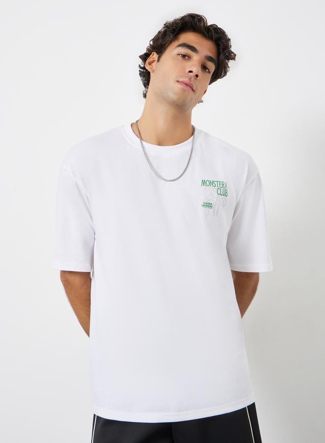 ستايلي تيشيرت جيرسي واسع بطبعة جرافيك - Image 3