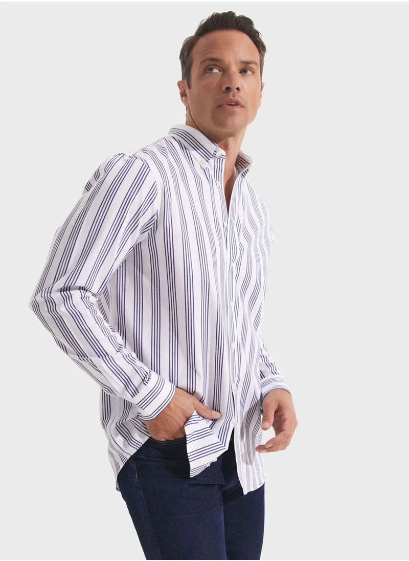 JUNE Striped Button Down Regular Fit Shirt Shirt