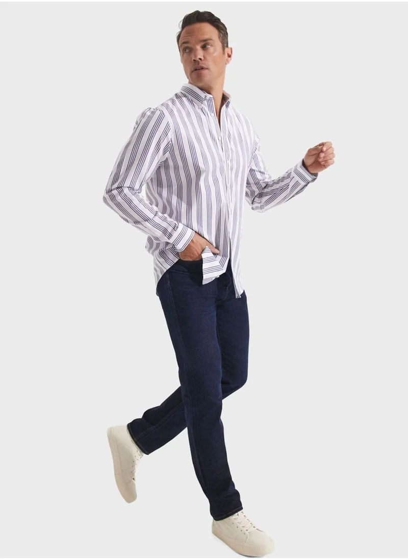 JUNE Striped Button Down Regular Fit Shirt Shirt