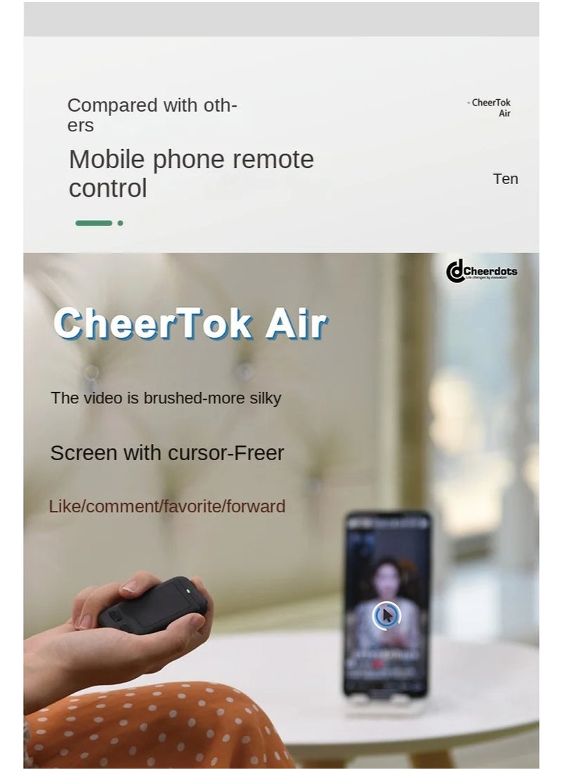 Remote Control for TikTok, Kindle App Page Turner, Bluetooth Camera Video Recording, Tik Tok Scrolling Ring for Sending on iPhone, iPad, iOS, Android Camera Remote Shutter Selfie Button, Black.