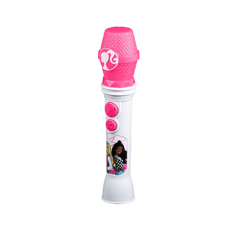 ekids KIDdesigns Barbie Sing Along Microphone for Kids | Real Working Microphone| Built in Music LED Flashing Light and Speaker| Kids Toys Portable Karaoke Machine - by Mattel - Image 2