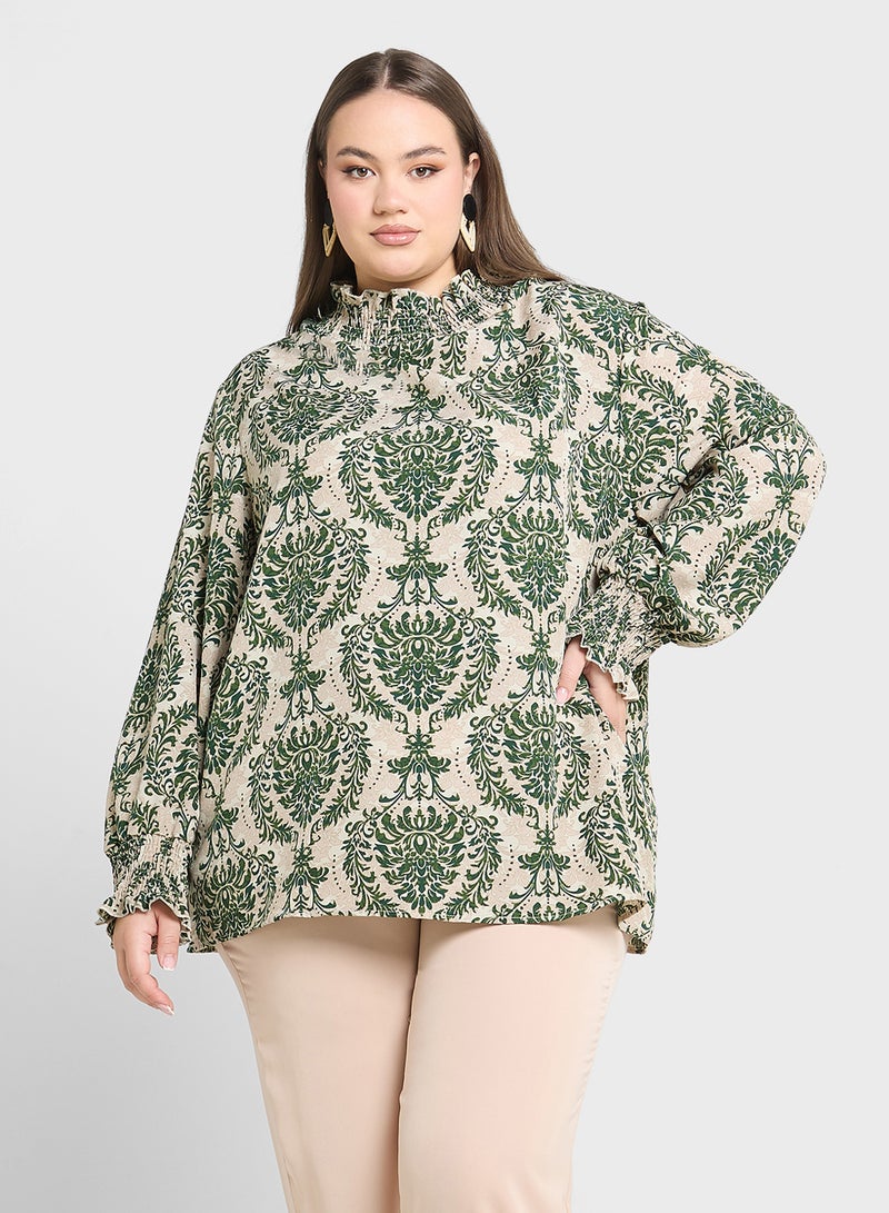 جينجر بلس بلوزة بوهيمية بطبعة زهور - Image 1