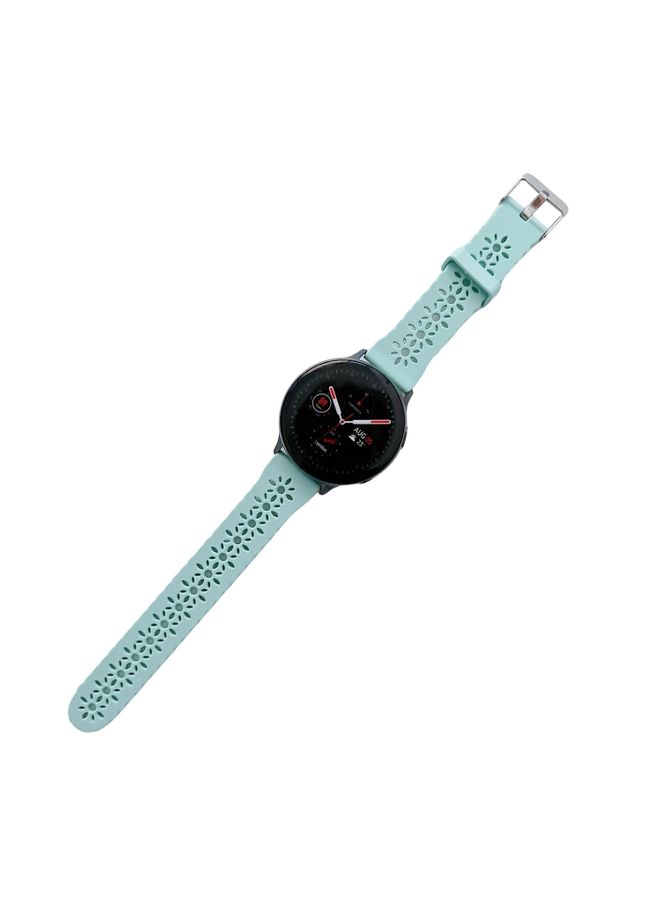Replacement Strap For Samsung Galaxy Watch4 Classic 46mm Silicone Hollowed-Out Printed Watch Band Ice Sea Color