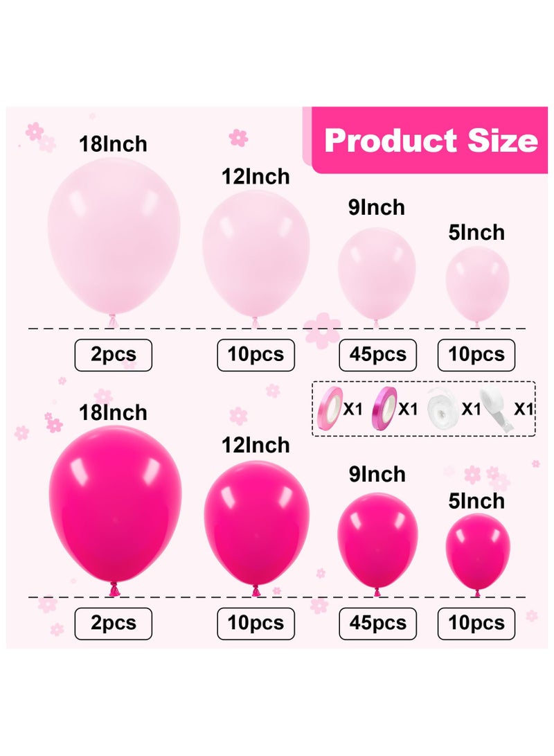 بالون الوردي قوس مجموعة ، 138 قطعة ماتي الوردي الساخن الباستيل الطفل بالون الوردي اللثي إكليل , مناسبة لأنّ بنت أميرة موضوع عيد ميلاد العروس طفل دش عرس خطوبة عيد الحب التخرج الطرف الديكور - Image 2