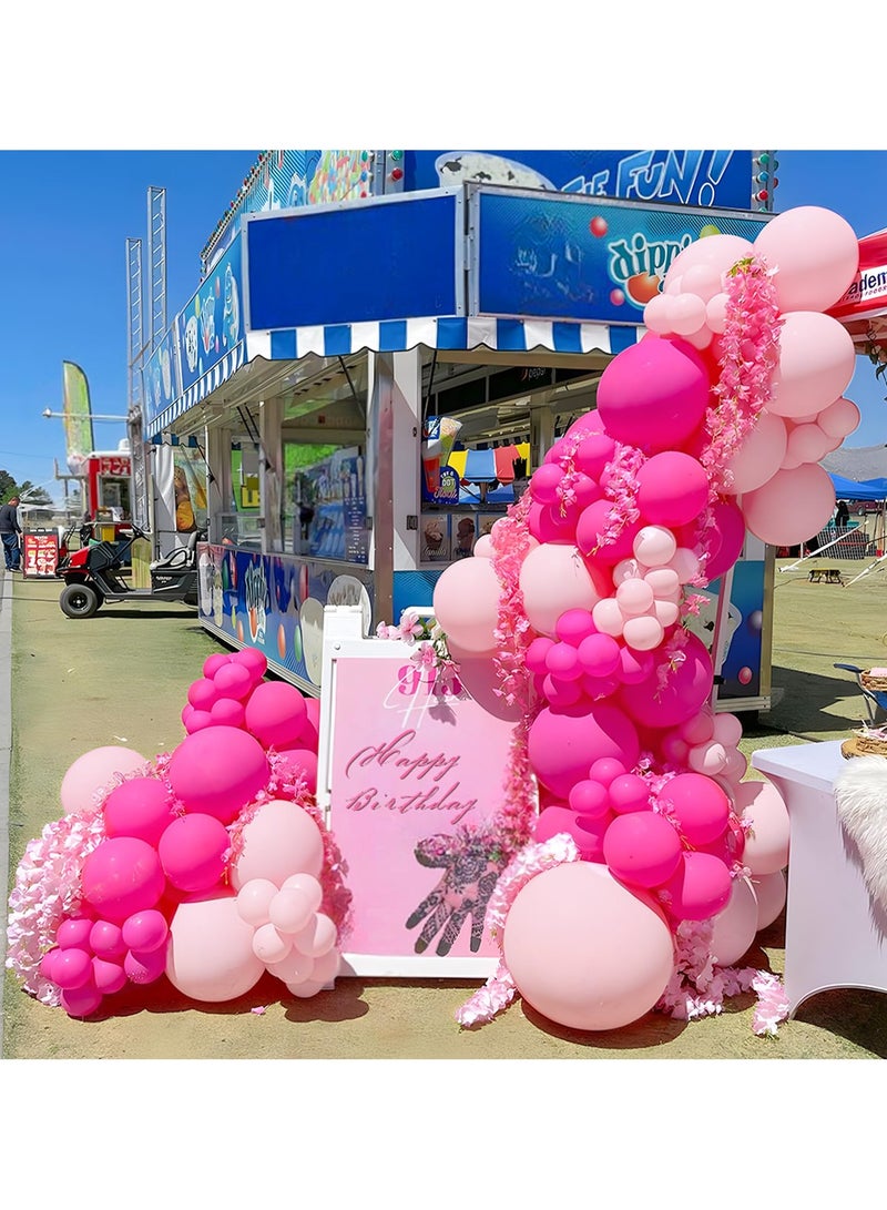 بالون الوردي قوس مجموعة ، 138 قطعة ماتي الوردي الساخن الباستيل الطفل بالون الوردي اللثي إكليل , مناسبة لأنّ بنت أميرة موضوع عيد ميلاد العروس طفل دش عرس خطوبة عيد الحب التخرج الطرف الديكور - Image 4