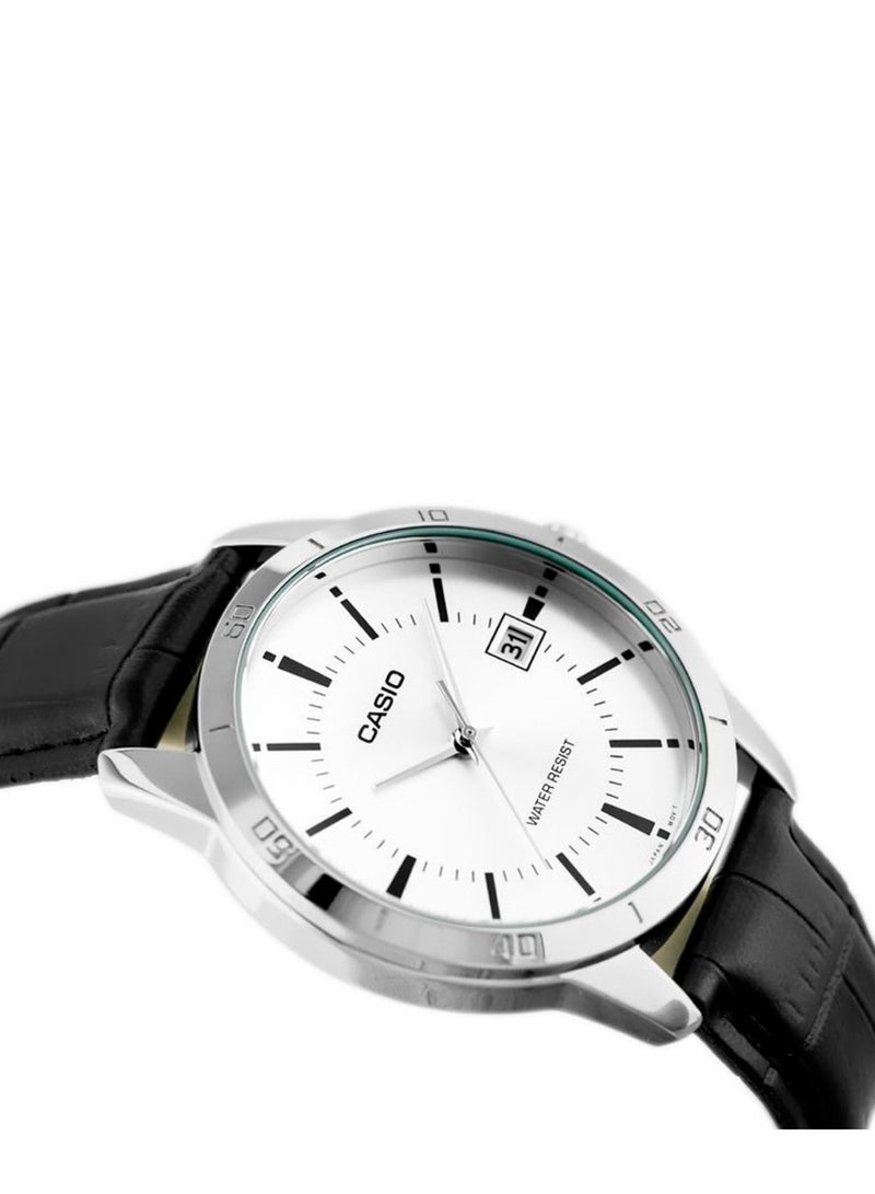 CASIO ساعة يد أنالوج مقاومة للماء للرجال MTP-V004L-7AUDF - 42 مم - سوداء - Image 2