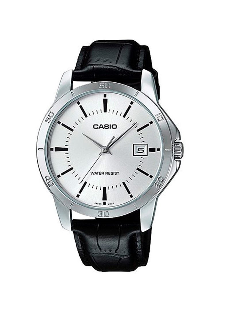 CASIO ساعة يد أنالوج مقاومة للماء للرجال MTP-V004L-7AUDF - 42 مم - سوداء - Image 1
