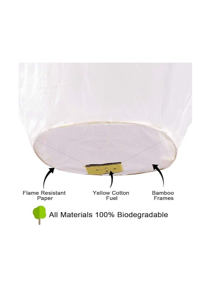 Sky Chinese Lanterns 10Pack, Sky Lanterns to Release in Memory, Love Color Large Memorial Paper Lanterns Birthday Wedding Funeral Christmas to Make Wishes(Color-10pcs) - Image 2