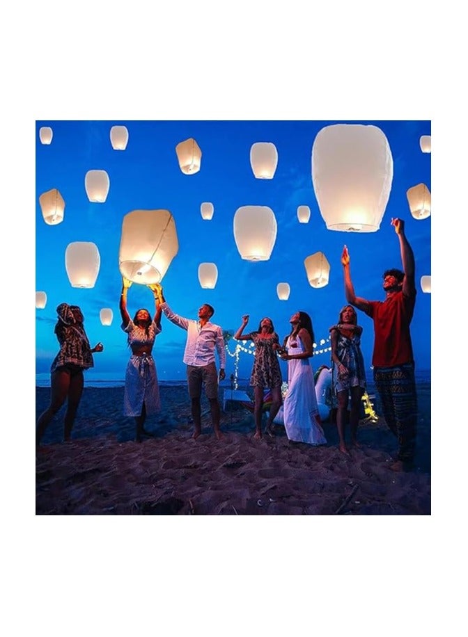 Sky Chinese Lanterns 10Pack, Sky Lanterns to Release in Memory, Love Color Large Memorial Paper Lanterns Birthday Wedding Funeral Christmas to Make Wishes(Color-10pcs) - Image 4