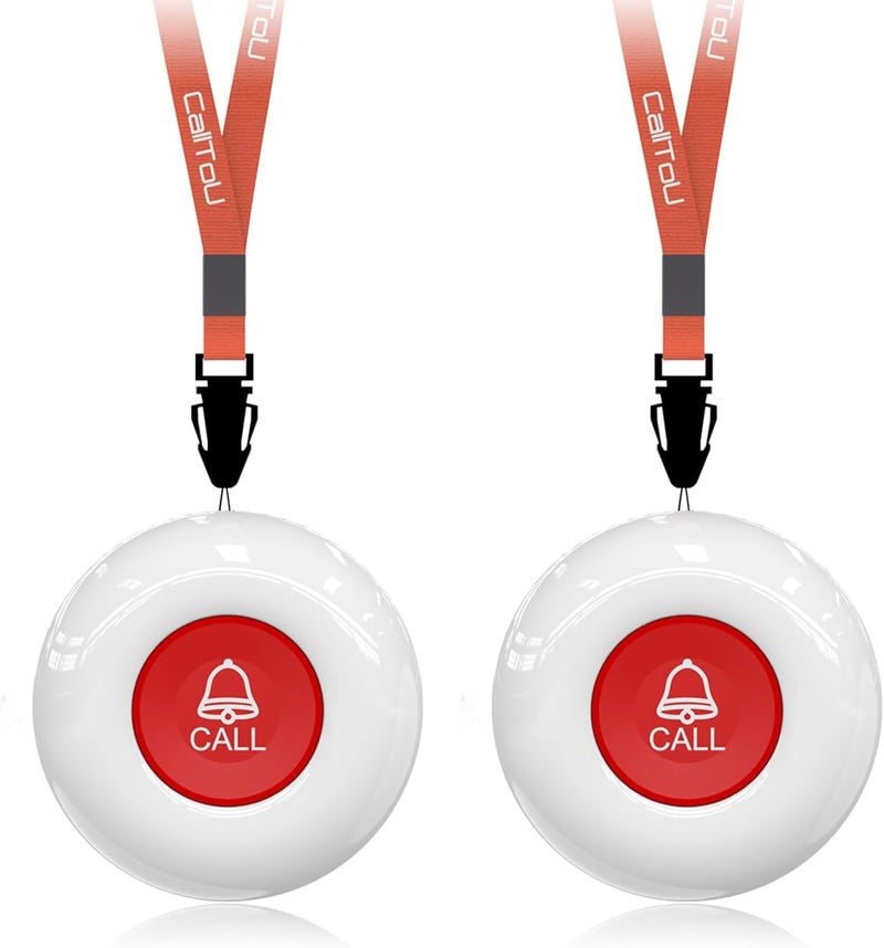 CallToU Wireless Call Buttons for Caregiver Pager and Restaurant Calling Pager Waterproof 500+ Feet Operating Range for Elderly/Patient/Disable（Need to Be Paired with Receiver to Work） - Image 1