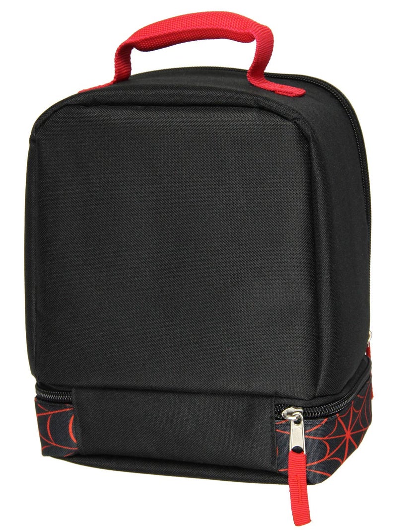 Bioworld Marvel Spider-Man Comic Superhero Dual Compartment Soft Lunch Bag Box Tote Kit 10" - Image 4
