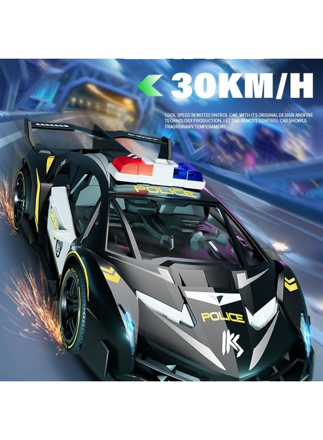 لعبة سيارة التحكم عن بعد للأطفال Rc الكهربائية عالية السرعة بمحرك Drift Racing Police Car على الطرق الوعرة 5 7 سنوات 6 أولاد 8- اللون: سيارة سباق فيراري 【أبواب مزدوجة مع أضواء】 - النسبة: العب مع 【ثلاث مجموعات من البطاريات القابلة لإعادة الشحن】 واحصل على بطاريتين للتحكم عن بعد + كابل شحن - Image 3