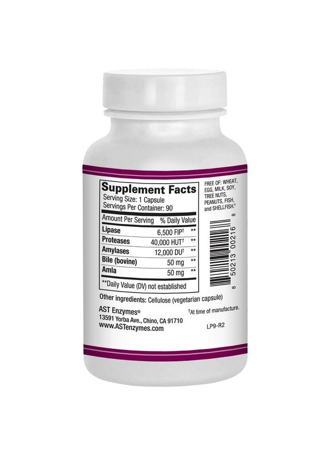 AST Enzymes Lipasehp Plus 90 Vegetarian Capsules Fat Digestion Support Keto Diet Digestive Enzyme Formula  - Image 4