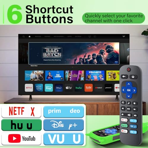 Wevove (Pack of 3) Replacement Remote Only for Roku TV with Soft Protective Cover (Glow in The Dark), Universal Remote for TCL Roku/Hisense Roku/Onn Roku/Sharp Roku/Element Roku/Philips Roku Smart TV - Image 5