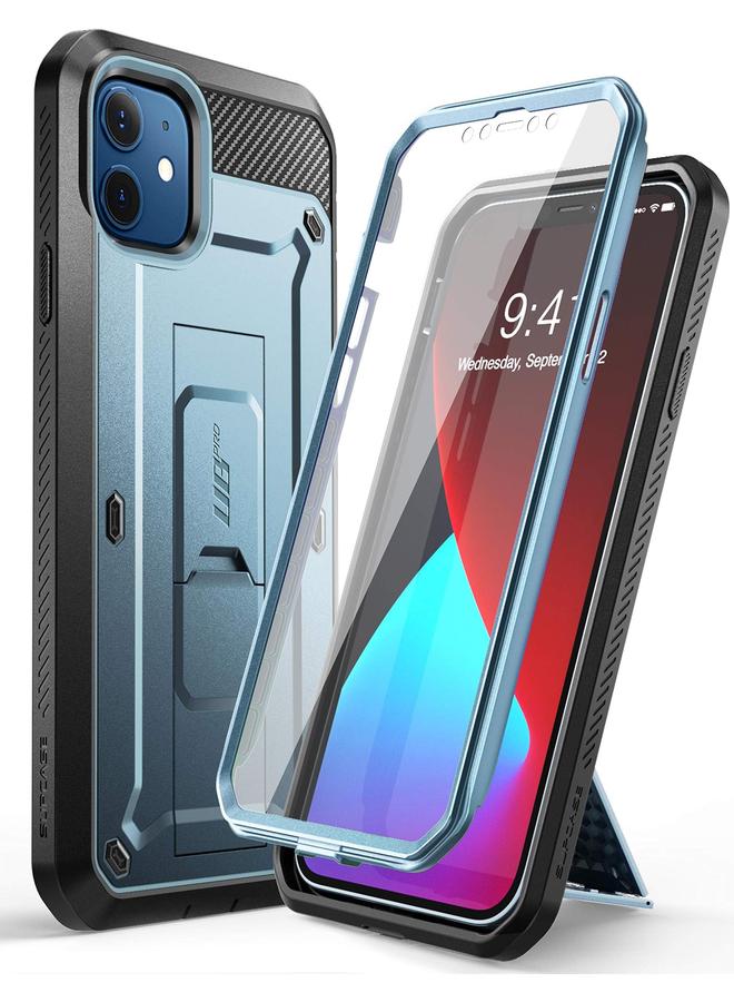 SupCase Unicorn Beetle Pro Series Case For Iphone 12 Mini 2020 Release 5.4 Inch Built In Screen Protector Full Body Rugged Holster Case Cerulean - Image 1
