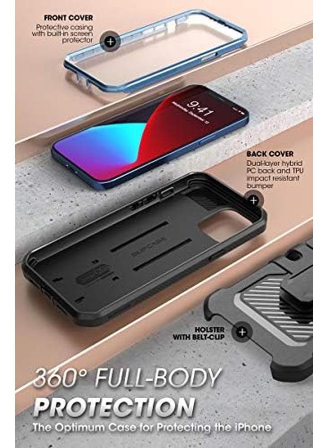 SupCase Unicorn Beetle Pro Series Case For Iphone 12 Mini 2020 Release 5.4 Inch Built In Screen Protector Full Body Rugged Holster Case Cerulean - Image 5