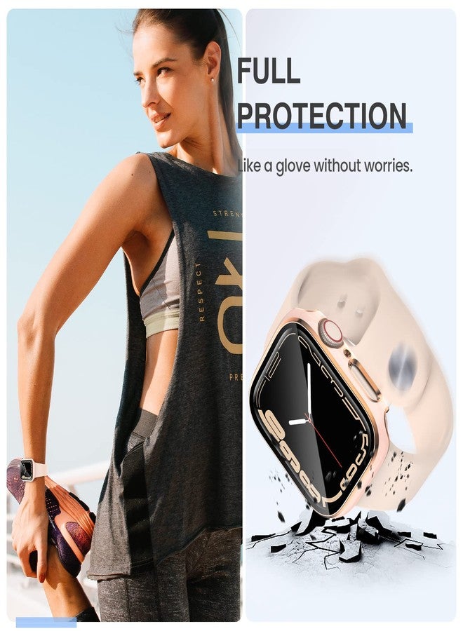 Tensea [3PCS for Apple Watch Screen Protector Case 45mm Series 9/8/7 Accessories, iWatch Protective Face Cover for Women Men, Tempered Glass Film Hard Bumper for iPhone Watch 45 mm - Image 3
