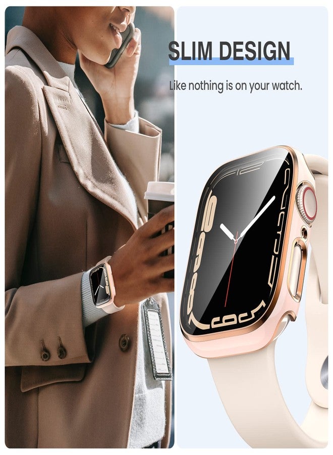 Tensea [3PCS for Apple Watch Screen Protector Case 45mm Series 9/8/7 Accessories, iWatch Protective Face Cover for Women Men, Tempered Glass Film Hard Bumper for iPhone Watch 45 mm - Image 4