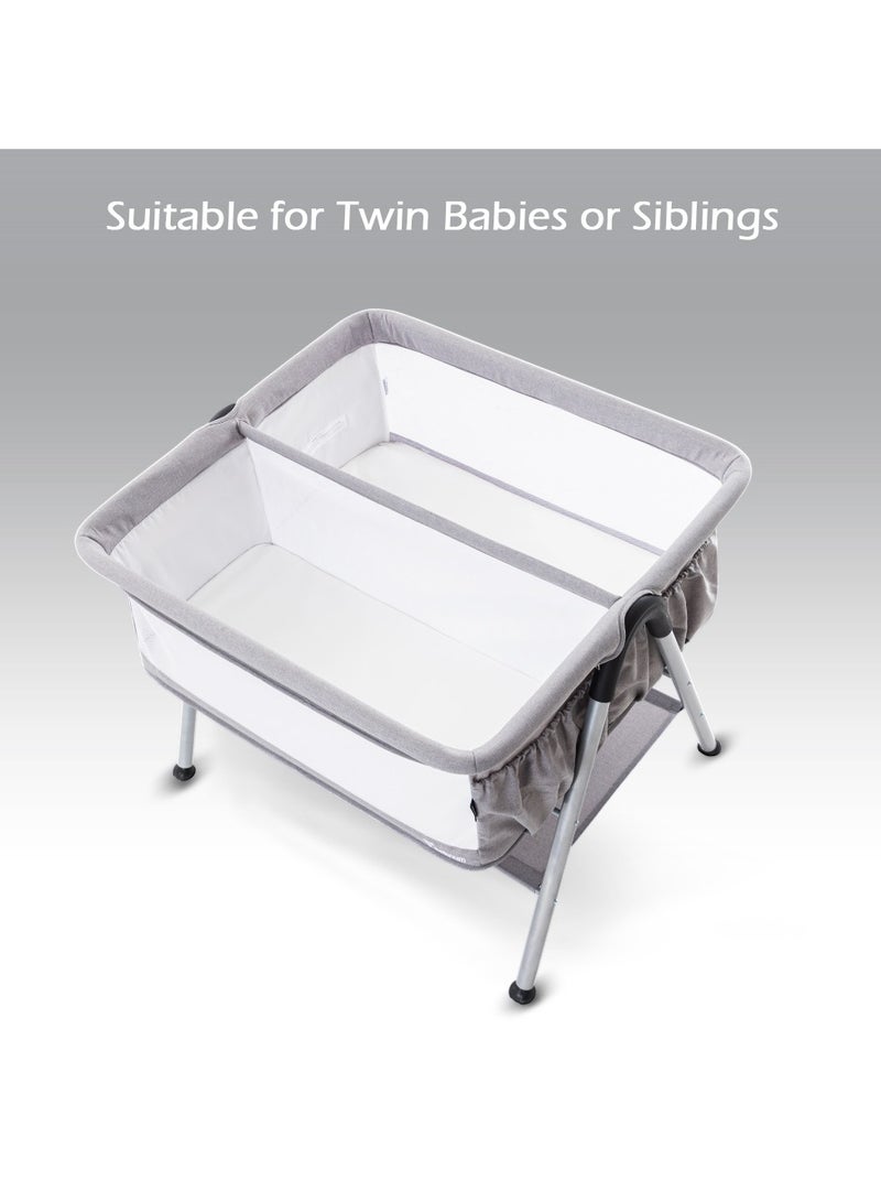 TEKNUM Teknum FELLOW 2 Twin Bedside Crib Bassinet - Grey  - Image 2