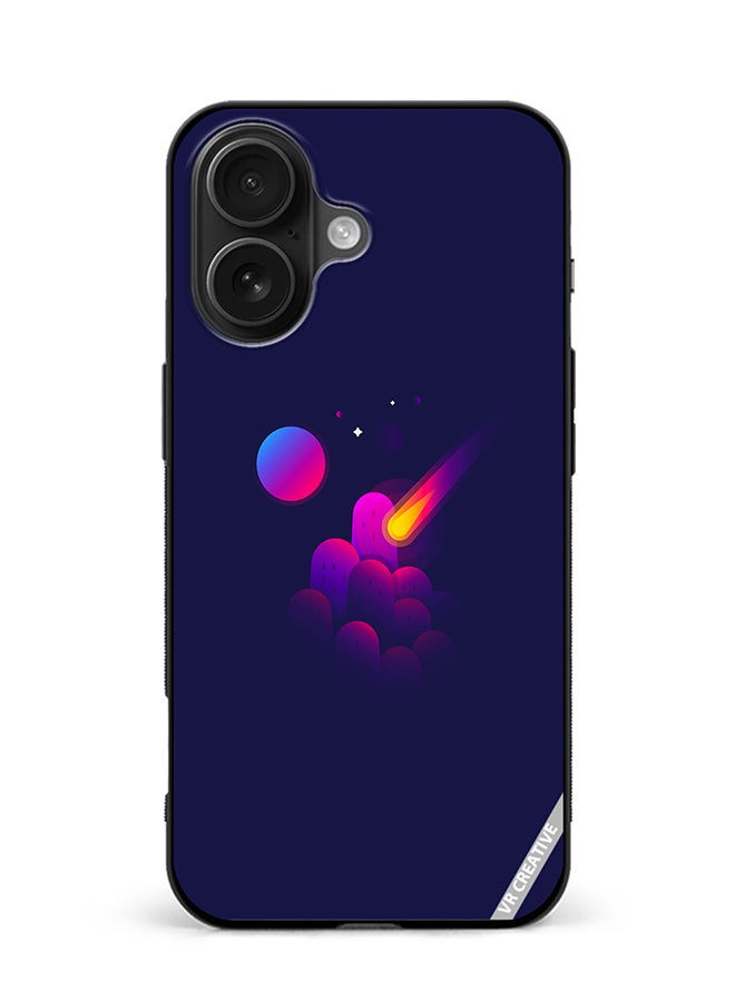 Protective Case Cover For Apple iPhone 16 Plus Space Minimalist Design Multicolour