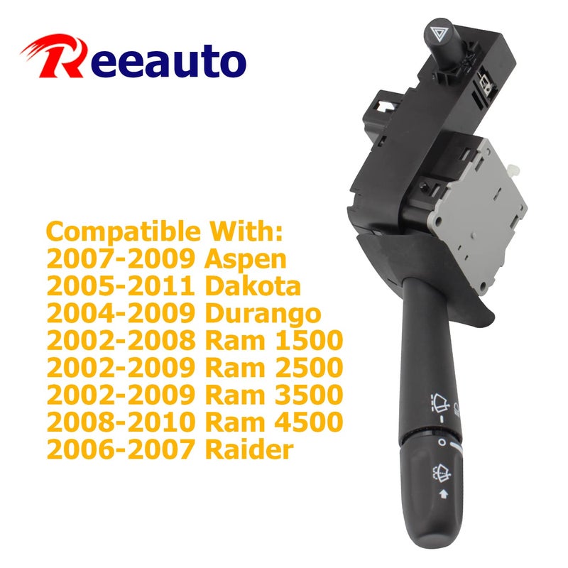 Reeauto Multifunction Turn Signal Switch and Windshield Wiper Control Replacement for 2002-2008 Ram, 2005-2010 Dakota, 2004-2009 Durango - Image 2