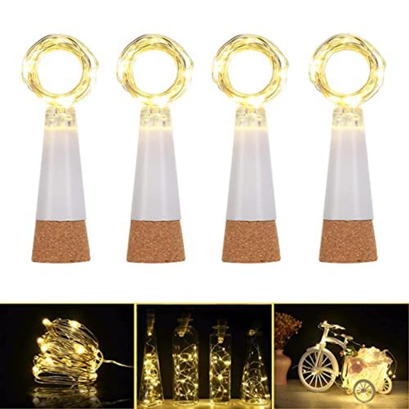 Ceepko Ceepko USB Bottle Lights Rechargeable Rechargeable Wine Bottle Lights 15LED 59Inch Copper Wire Waterproof Fairy Cork String Lights for Party Halloween Christmas Decorations Warm White 4 Pack