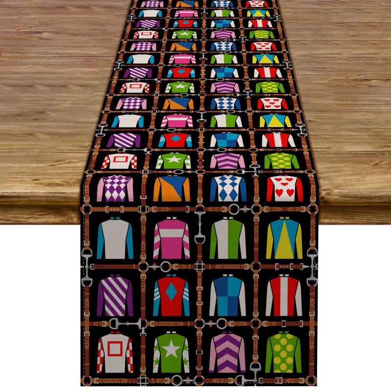 Kentucky Table Runner Run for The Roses Derby Attire Tablecloth Horse Racing Party Kitchen Dining Home Decoration 13 x 72