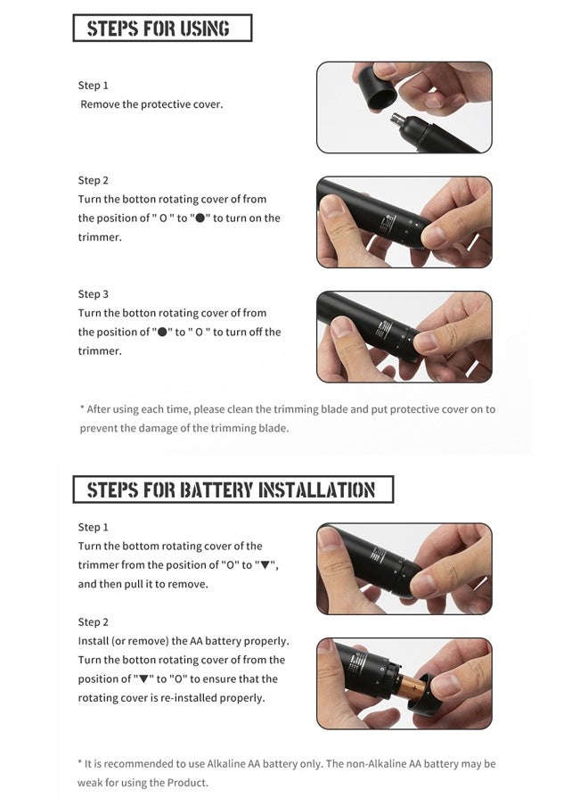 ENCHEN Electric Mini Ear and Nose Hair Trimmer EN005 Cordless for Men  - Image 3