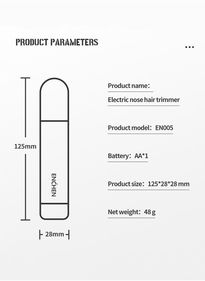 ENCHEN Electric Mini Ear and Nose Hair Trimmer EN005 Cordless for Men  - Image 2