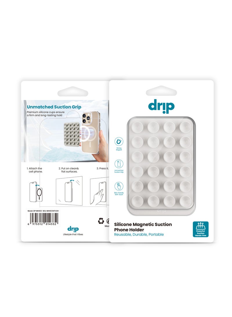 DRIP Silicone Magnetic Suction Phone Holder - MagSafe Compatible, Strong Adhesion, Reusable, Durable, and Portable - Ideal for Flat Surfaces, Mirrors, and Windows - Image 2