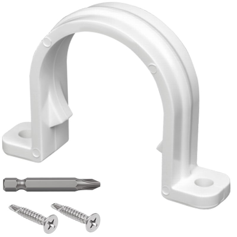 Oovivat 20 Set PVC conduit pipe strap clamps Î¦32 MM - SCH 1 IN,Two Hole plastic pipe clips - Image 1