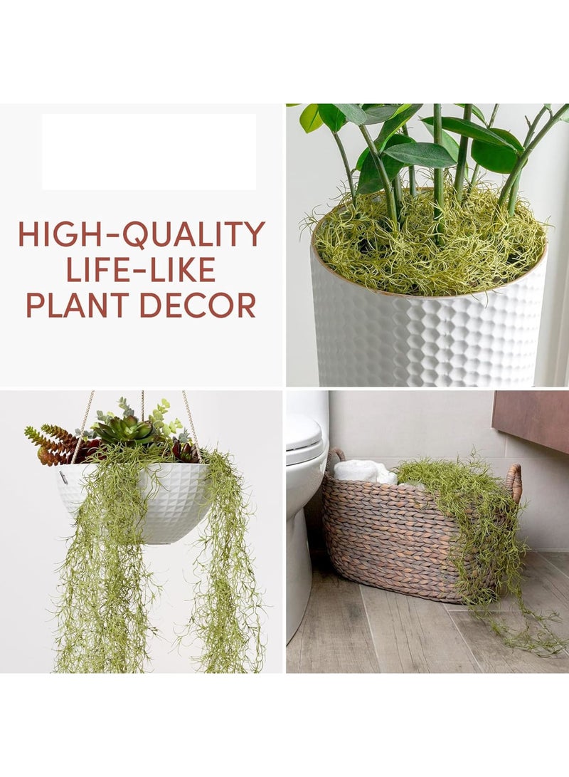 SOLARAE Faux Greenery Vines, 6 Pcs 33" Artificial Hanging Plants, Hanging Moss Garland, Moss Décor Hanging Vines, Fake Vines for Art Landscape, Gardening Decor, DIY Projects, Yellowish Green - Image 2