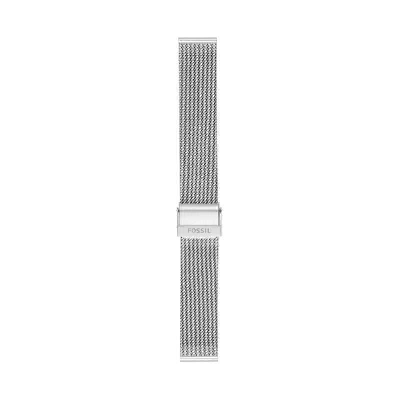 Fossil Womens 18mm Mesh Interchangeable Watch Band Strap Color Silver Model S181376 - Image 2