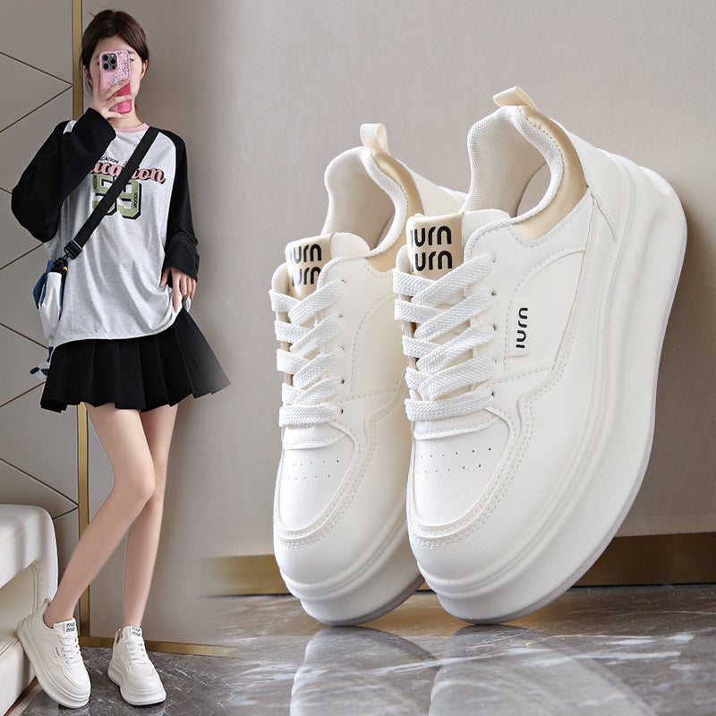 Women'S Shoes Small White Shoes Women'S Autumn Thick-Soled Increased 6Cm Sports Shoes 34 Yards - Image 4