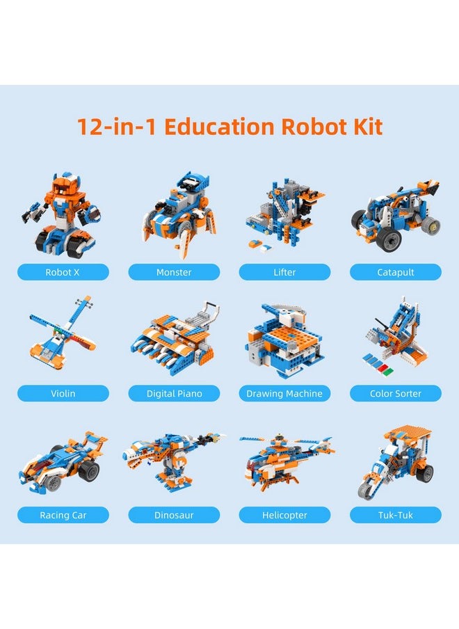 Apitor - Robot X Robot Building Kit, 12-In-1 Programmable App Rc Robot/Car Robotics Coding Set, Stem Projects Educational Birthday Gifts For Boys Girls Kids Aged 8-12 (600 Pieces) - Image 1