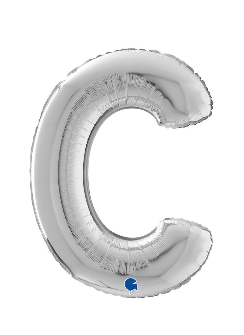 GRABO 26" Foil Balloon Letter C Silver  - Image 1