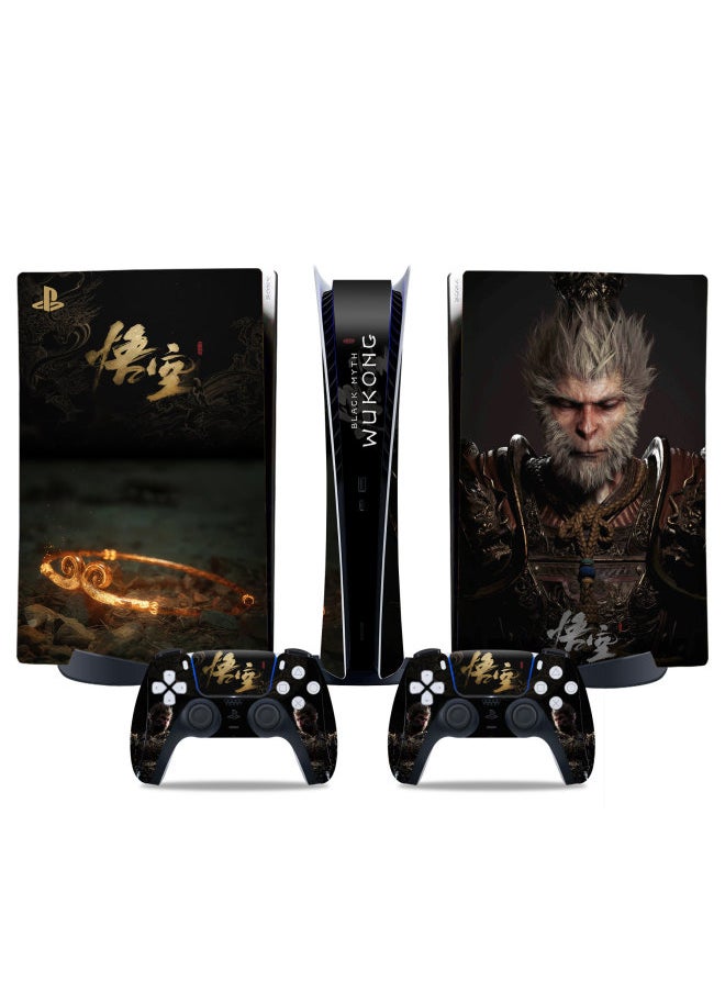 Generic PS5 Game Machine Sticker Black Myth Wukong Color Film Protective Film Optical Drive Digital Handle Color Sticker-Color:TN-DigitalPS5-0001  - Image 1