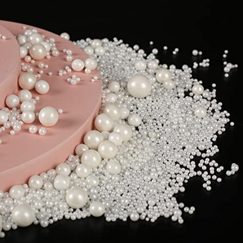 Kasvan White Pearl Sugar Sprinkles  Edible Candy Pearls 130g458 Oz Mix Size Baking Cake Decorations Ice Cream Toppings and Cookie Decorating Wedding Party Chirstmas Supplies - Image 5
