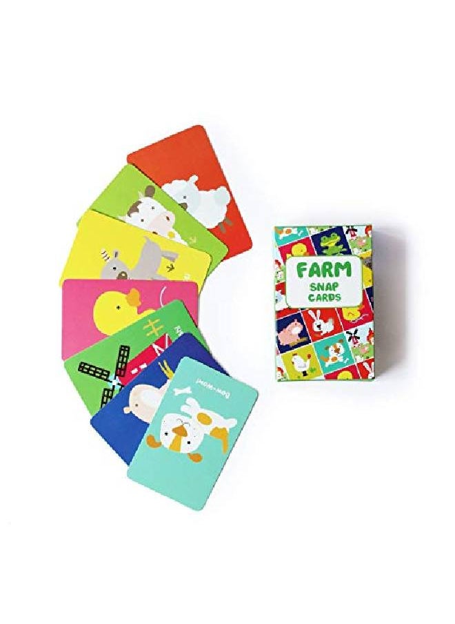 Shumee - Farm Animals Matching Snap Card Game For Toddlers, Kids, Preschoolers(3 Years +) 52 Cards Fun Educational Game For Families Learn Animal Names & Their Sounds - Image 1