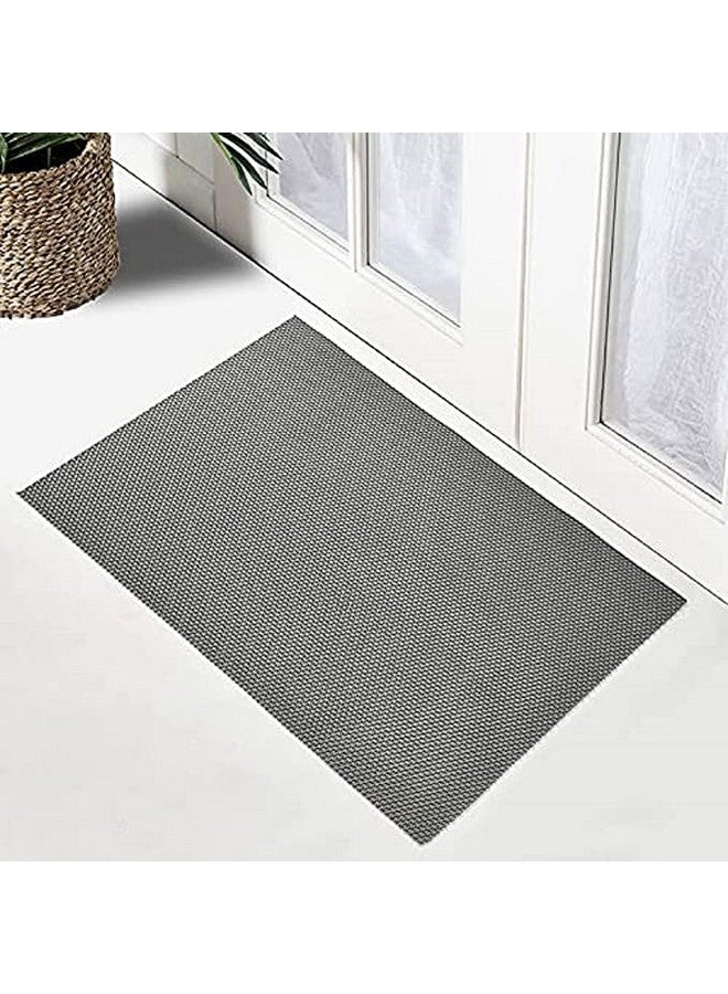 Purav Light حصيرة مطاطية خفيفة مقاومة للماء مع ثقوب لحمام الأرضية مضادة للانزلاق متعددة الاستخدامات مدخل المنزل حصيرة مطر، 2x1.4 قدم، رمادي - Image 5