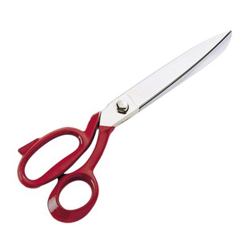 GEMSY Red Handle White Blade Scissors For Cloth Cutting, Best Stainless Steel Fabric Sewing Rubber Handle Scissor For Tailoring, Stiching, Craft, Vegetable, Machine Shear For Tailor (12) - Image 2