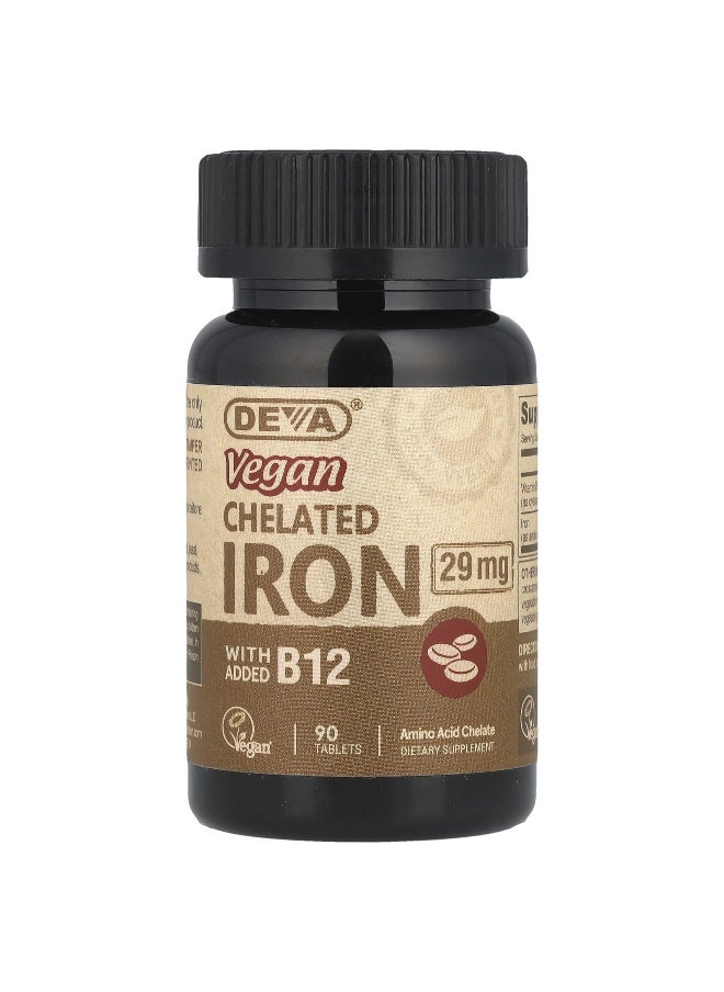 Deva - Deva, Vegan Chelated Iron, 90 Tablets - Image 1