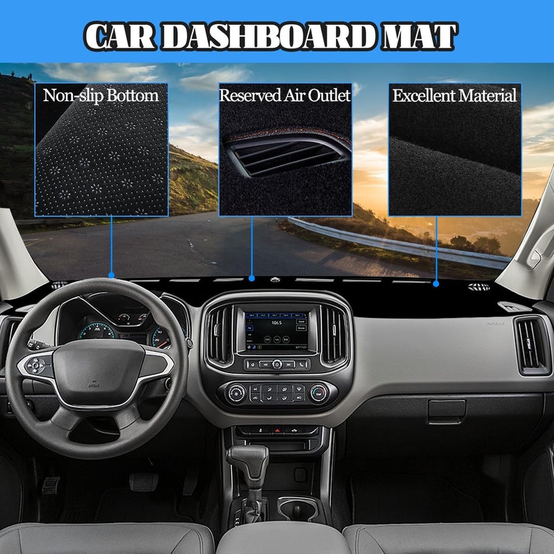 YOFAMO Dashboard Cover Mat for Chevrolet Colorado 2015-2022 - Anti-Skid Protector (Black Edge) - Image 3