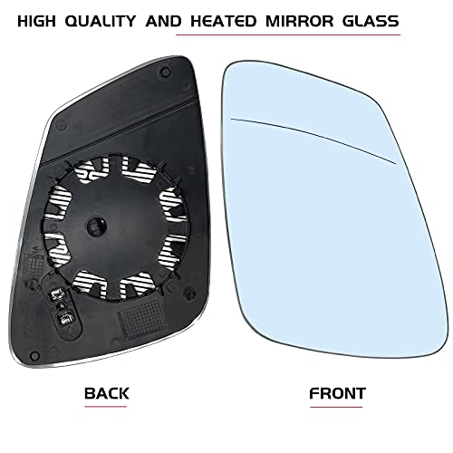 SKARUMMER Driver Left Side Mirror Replacement for BMW 228i 320i 328i 330i 335i 428i 430i 435i 440i 535i 550i 640i i3 M2 M3 M4 M5 M6 X1 & More - Side View Heated Convex Mirror Glass - Image 2
